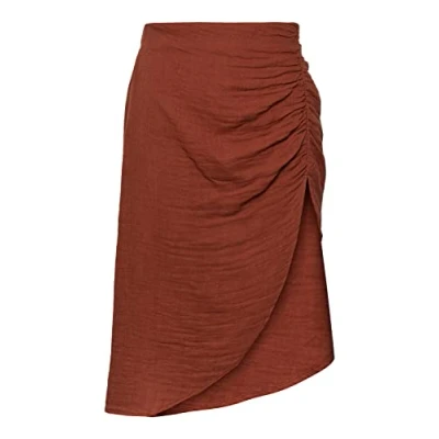Abbildung von Pieces Damen Pcstina Hw High Slit Skirt Bc Sww Rock, Coconut Shell, M EU