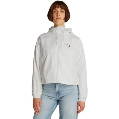 Abbildung von Tommy Jeans Essential Windbreaker Outdoorjacke, Damen, Größe: Medium, Ecru