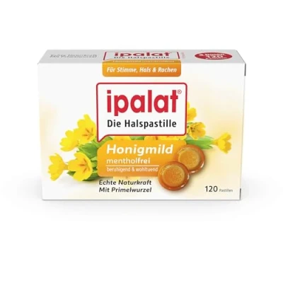 Abbildung von Ipalat Halspastillen honigmild ohne Menthol zuckerfrei