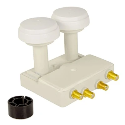 Abbildung von Premium X Monoblock Quad PXMB 6QW SAT LNB Weiß 0,1dB 2 Satelliten Astra 19,2 Hotbird 13 bis 4 Teilnehmer
