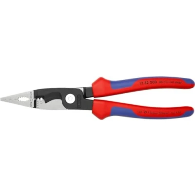 Abbildung von Knipex 13 82 200, Spitzzange, Stahl, Kunststoff, Blau, Rot, 200 mm, 280 g