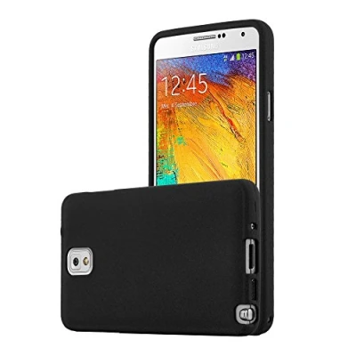 Abbildung von Cadorabo Hülle kompatibel mit Samsung Galaxy Note 3 Schutzhülle TPU Silikon Case Frost Design Slim Kratzfest Weiche Gummi Rundumschutz für in Schwarz
