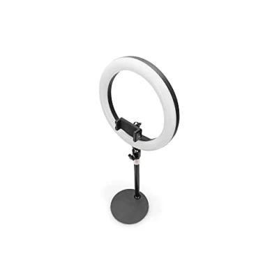 Abbildung von DIGITUS LED Ringlicht, 10 Zoll, mit ausfahrbahrem Tischständer und Halterung