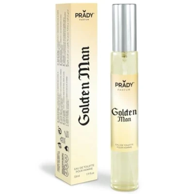 Abbildung von Prady Eau de Toilette Golden Man 33ml Männer Eleganter und maskuliner Duft mit würzigen holzigen Noten für einen luxuriösen Eindruck!