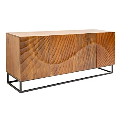 Abbildung von riess ambiente Sideboard SCORPION 180cm braun / schwarz (Einzelartikel, 1 St), Massivholz · Metall Kommode 3D Schnitzereien Wohnzimmer