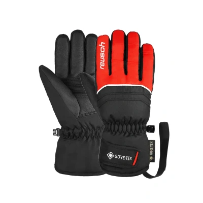 Abbildung von Reusch Teddy Goretex Fingerhandschuh für Kinder, Größe: 5.5, Black/fire red