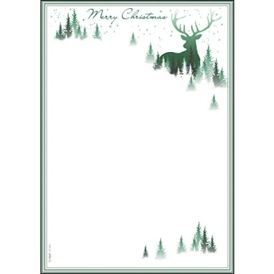 Abbildung von SIGEL DP284 Briefpapier Weihnachten &quot;Christmas Forest&quot;, grün, DIN A4, 25 Blatt, weihnachtliches Motiv, aus nachhaltigem Papier