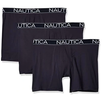 Abbildung von Nautica Herren 3 Pack Classic Underwear Cotton Stretch Boxer Brief Retroshorts, Peacoat, X Large (3er Pack)