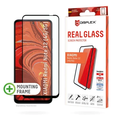 Abbildung von Xiaomi Redmi Note 12 Panzerglas Displex Real Glass FC Bildschirmschutzfolie Full Cover für das Transparent