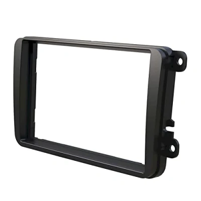 Abbildung von Audioproject A109 Autoradio Radioblende 2 DIN ISO für VW Golf 5 6 Caddy Touran Tiguan Passat 3C Polo 6R Skoda Octavia SEAT Blende Doppel Soft Touch schwarz