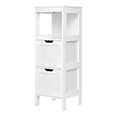 Abbildung von Mondeer Badezimmerschrank, Badkommode mit 2 Schubladen verstellbar modern für Badezimmer, Weiß