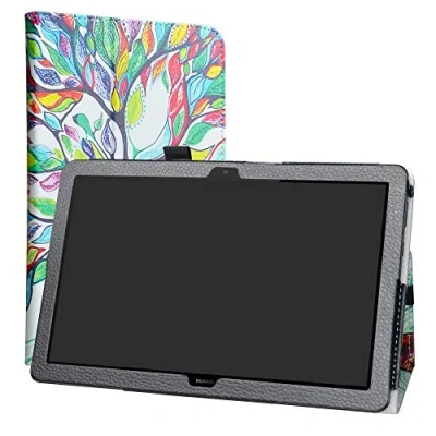 Abbildung von Labanema Hülle für MediaPad T5 10, Slim Fit Folio PU Leder dünne Kunstleder Schutzhülle Cover Schale Etui Tasche Huawei 10 10,1 Zoll 2018 Tablet Love Tree