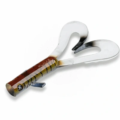 Abbildung von LMAB Drunk Dancer 15, 18 &amp; 23 cm Doppel Twister Angelköder Gummiköder für: Hecht Zander Hechtköder Zanderköder Kunstköder Twinler Pike (15 cm, Striped Phantom)