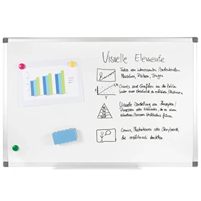Abbildung von Genie Whiteboard XXL PRO (klassische Magnet; Schreibtafel; Abwischbar; Magnetisch; Inkl. Zubehör; 90 cm x 60 cm)