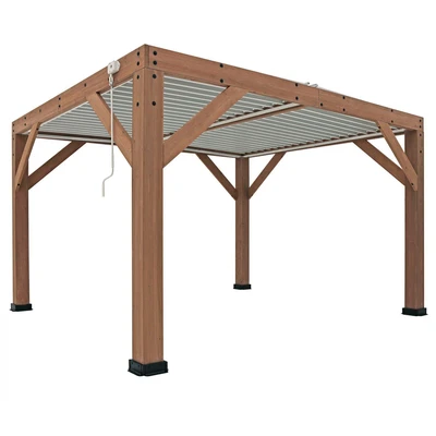 Abbildung von Westmann Zedernholz Pavillon mit Lamellendach Karl Braun 396x335x251 cm
