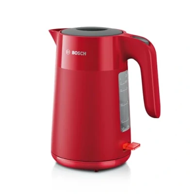 Abbildung von BOSCH Wasserkocher &quot;TWK2M164&quot;, 1,7 l, 2400 W, Abschaltautomatik, Tassenanzeige, Rot matt