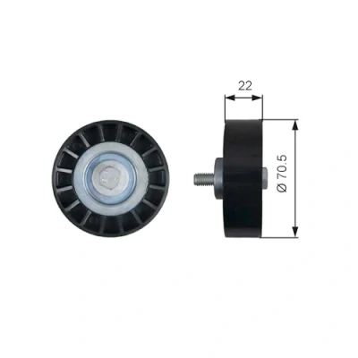 Abbildung von GATES T36607 Umlenkrolle FleetRunner Micro V Stretch Fit FIAT: Ducato II Kastenwagen, III Pritsche / Fahrgestell, Kastenwagen