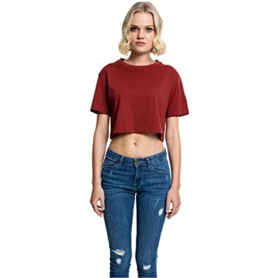 Abbildung von Urban Classics Ladies Short Oversized TEE Tshirt basic, Damen, Größe: Large, Red