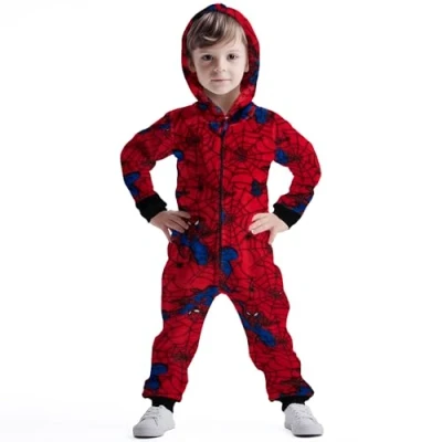 Abbildung von Spiderman Marvel MIT Langarm Pyjama für Kinder, Größe: 122/128, Rot