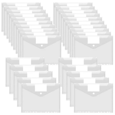 Abbildung von Dokumententasche A4 30 pack Wasserdicht Dokumentenmappe zum Abheften 11 Schnalle und Etikettentasche Transparente Mappe für Dokumente Organisieren(30)