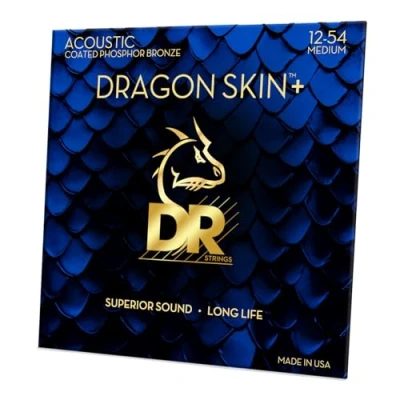 Abbildung von DR DAP 12 DRAGON SKIN+™ Beschichtete Phosphorbronze Akustikgitarrensaiten, Überlegener Klang mit angenehmer Haptik &amp; langer Lebensdauer, leicht 54