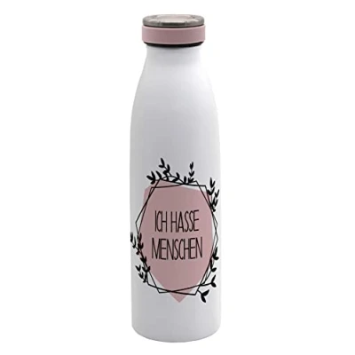 Abbildung von GEDA LABELS Unisex Erwachsene Sag es wie ist Trinkflasche, Isolierflasche, weiß rosa, 500 ml