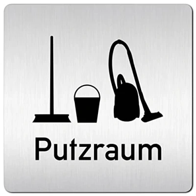 Abbildung von Türschilder24 XXL Schild Türschild 125 x mm Putzraum Hauswirtschaft Stabile Schilder aus 1,5 Aluminium Vollmaterial 100% Made in Germany (Putzraum Text)