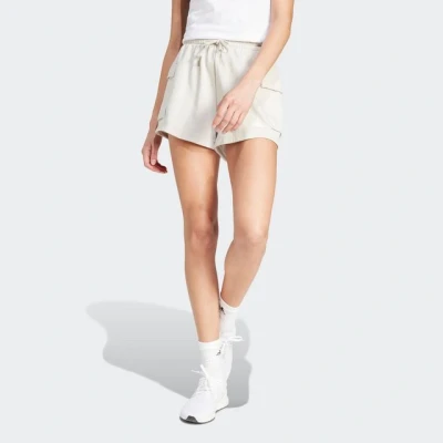 Abbildung von adidas Damen Essentials SMALL Logo French Terry Cargo Shorts, Wonder Alumina/White, M