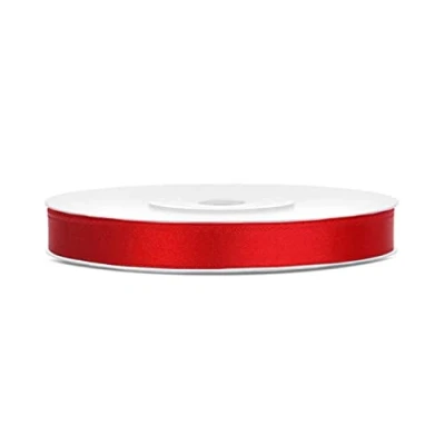 Abbildung von 25m Satinband Satin Geschenkband rot 6mm breit