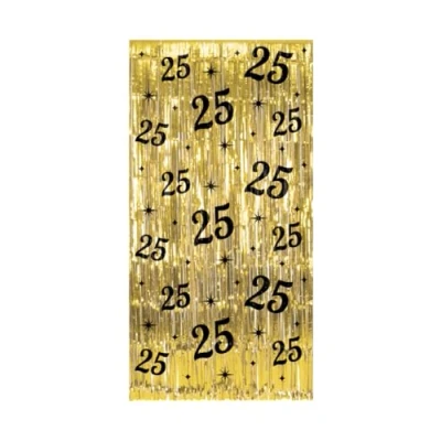 Abbildung von Tür vorhang 25 Jahre Gold Schwarz Classy 100x200cm pro Einheit