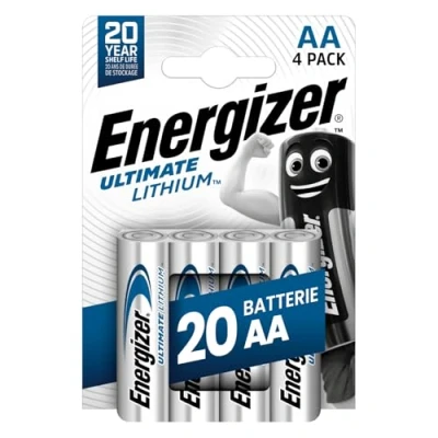 Abbildung von Energizer Ultimate Lithium Batterien Typ AA FR6 Mignon 1,5 V Maximale Leistung und lange Lebensdauer für Geräte Taschenlampen Spielzeug Kameras 5 Blister mit 4
