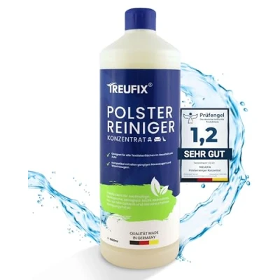 Abbildung von Treufix Polsterreiniger Konzentrat für Sofa, Couch &amp; Matratzen Effektives Teppich Reinigungsmittel 1L Geeignet Waschsauger, Nasssauger und Handreinigung Made in DE