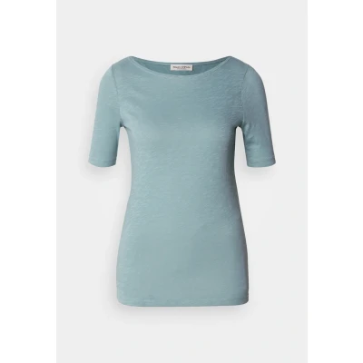 Abbildung von Marc O&#039;Polo Damen T Shirt aus Bio Baumwolle mit U Boot Ausschnitt, Blau (Pure Teal), S