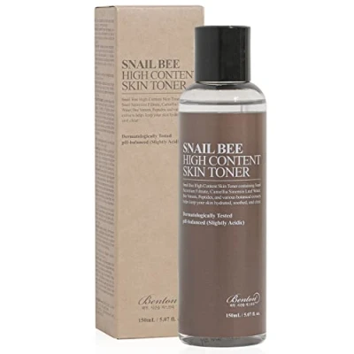 Abbildung von Benton Snail Bee High Content Skin (Toner) 150 ml (5,07 fl. Oz.) Schneckensekretfiltrat und grüner Tee Wasser enthält feuchtigkeitsspendenden beruhigenden Toner für ölige
