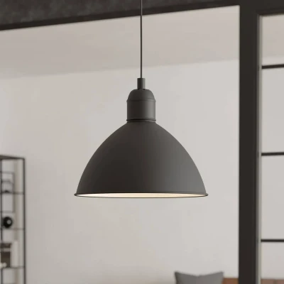 Abbildung von Eglo 43878 Hängeleuchte PRIDDY Stahl schwarz, weiss E27 1X40W H:110cm Ø30.5cm dimmbar