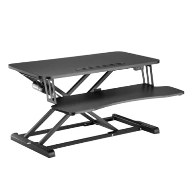 Abbildung von LogiLink EO0054 Schreibtischaufsatz mit Tastaturablage, Tragkraft bis 20 kg, elektrisch verstellbar, Farbe: Schwarz