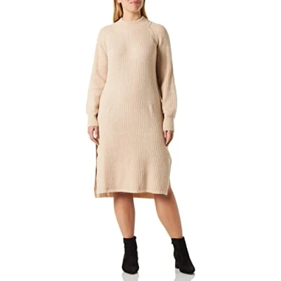 Abbildung von DreiMaster Vintage Damen Strick Langarmkleid midi imane 39425072, Beige, M/L