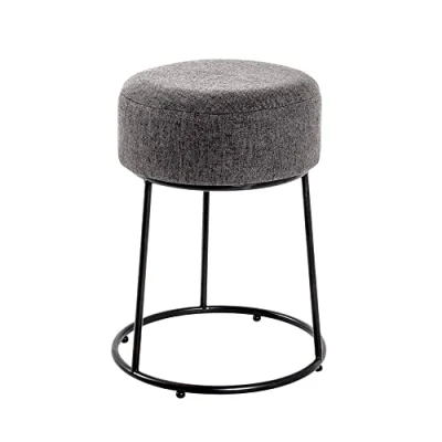 Abbildung von HAKU Möbel Hocker anthrazit, schwarz, MDF, Metall Maße: H 46 cm x Ø 30 cm, Style: Art Deco