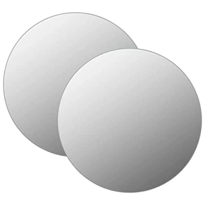 Abbildung von vidaXL 2X Wandspiegel Flurspiegel Badspiegel Spiegelfliesen Garderobenspiegel Dekospiegel Badezimmerspiegel Wanddeko 70cm Rund Glas