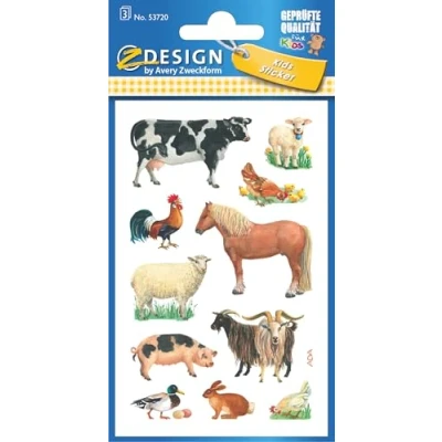 Abbildung von AVERY Zweckform 53720 Kinder Sticker Bauernhof Tiere 33 Aufkleber