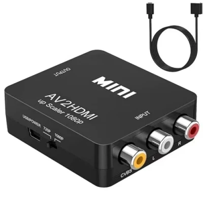 Abbildung von Lerkely RCA auf HDMI Adapter, AV HDMI, 3RCA Konverter für Xbox PS4 PS3 PS2 TV STB VHS DVD Kamera