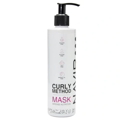 Abbildung von NAVIR Professional Haarmaske ohne Sulfate, Parabene, Silikone oder Salze. Geeignet für die Curly Methode, mit natürlichen Inhaltsstoffen 275ml
