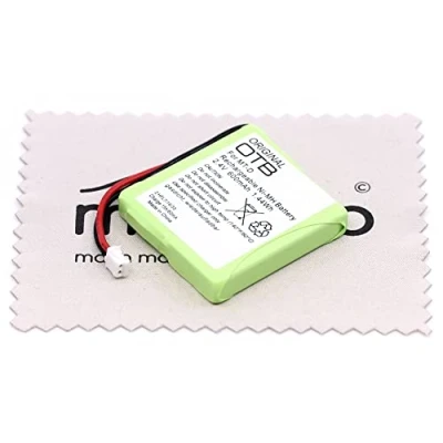 Abbildung von Ersatz Akku passend für Medion MD81877, MD82877, Life S63006, Slim DECT 500, S63022, MD82772 (Ersetzt 5M702BMX, GP0827, GP0845) Telefon OTB mit mungoo Displayputztuch