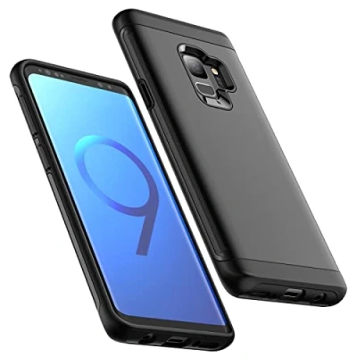 Abbildung von JETech Stoßfest Hülle für Samsung Galaxy S9, Zwei Layer Robust Schützend Handyhülle met Stoßdämpfung Schutzhülle (Schwarz)