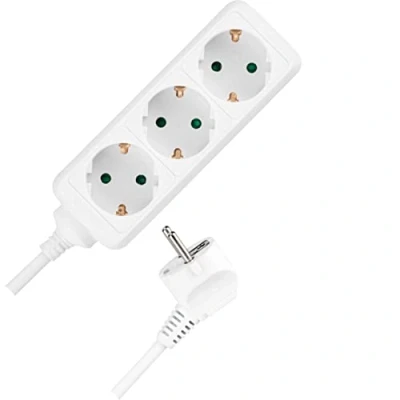 Abbildung von REV 0512248555 Steckerleiste, Steckdosenleiste 3 fach für Winkelstecker, 5m, 3500W, weiss