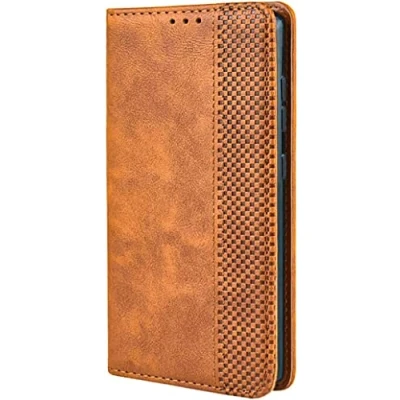 Abbildung von TEYYOS Leder Folio Hülle für Xiaomi 14T Pro, Premium Flip Wallet Tasche mit Kartensteckplätzen, PU/TPU Lederhülle Handyhülle Schutzhülle Braun