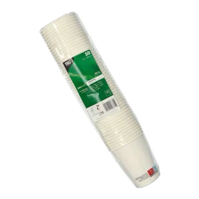 Abbildung von PAPSTAR Einwegbecher 50 Pappbecher &quot;pure&quot; 0,2l Trinkbecher weiß, Pappe mit PLA Beschichtung