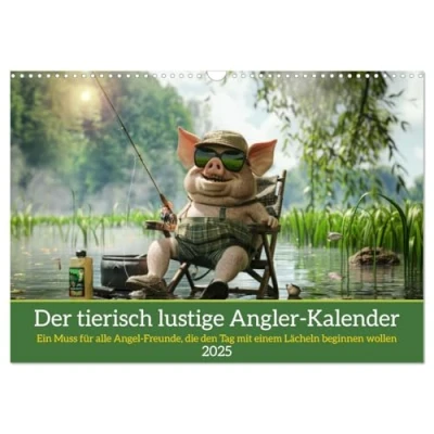 Abbildung von Der tierisch lustige Angler Kalender (Wandkalender 2025 DIN A3 quer), CALVENDO Monatskalender
