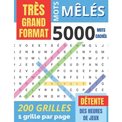 Abbildung von Mots Mêlés: pour adultes TRÈS GRAND FORMAT 5000 cachés 200 grilles avec solutions Gros caractères