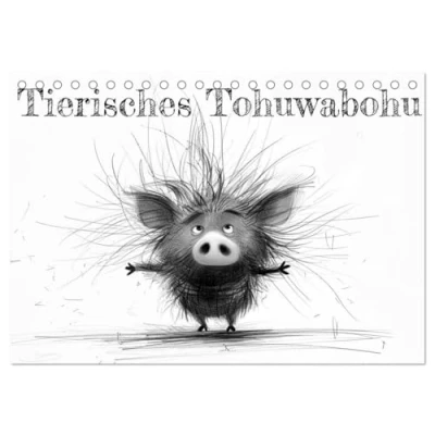 Abbildung von Tierisches Tohuwabohu (Tischkalender 2025 DIN A5 quer), CALVENDO Monatskalender